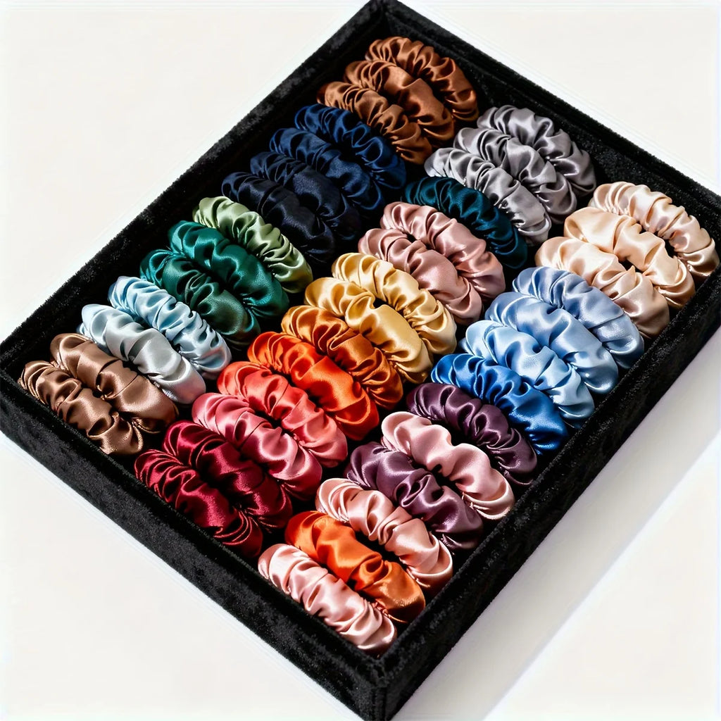 Scrunchies 19-pack – Mjuka hårsnoddar i många färger